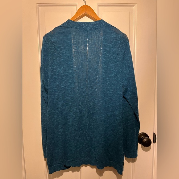 Teal Torrid Slub Cardigan Curve Front Sweater - Picture 2 of 8